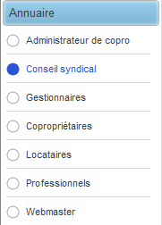 condominium directory : classifying by category