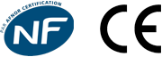 image : logo norme NF (AFNOR) et logo norme CE (européen)